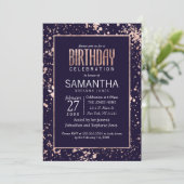 Spletters van de goudmakreel roos Gold Navy Blue P Kaart (Staand voorkant)