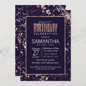 Spletters van de goudmakreel roos Gold Navy Blue P Kaart (Voorkant / Achterkant)