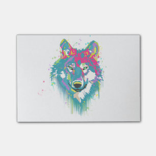 Spletters van de Helderroze Blauwe Neon Waterverve Post-it® Notes