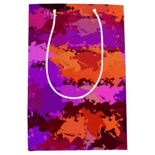 Spletters van Paars en Sinaasappel Medium Cadeauzakje (Voorkant)