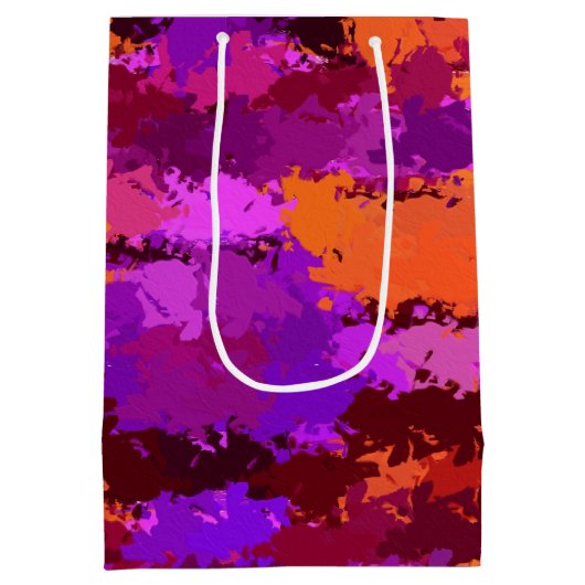 Spletters van Paars en Sinaasappel Medium Cadeauzakje (Achterkant)