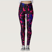 Spletters van Paarse en roze verf Leggings (Voorkant)