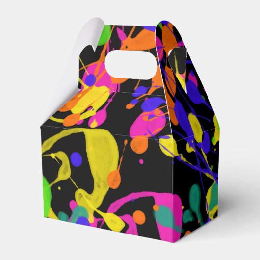 Spletters van verf van noordelijke lampjes bedankdoosjes (Achterkant)