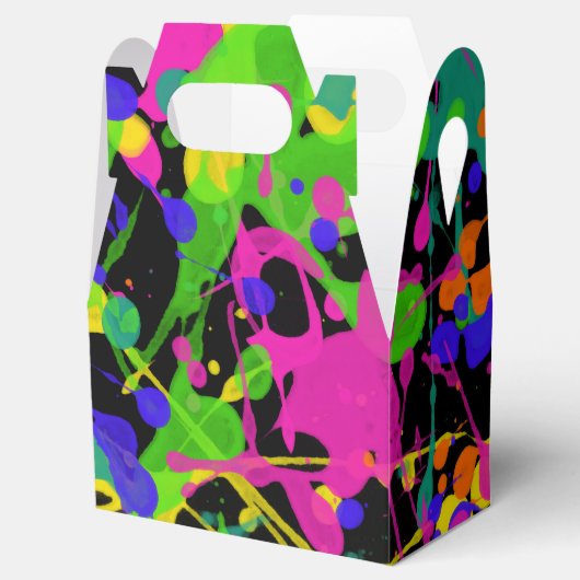 Spletters van verf van noordelijke lampjes bedankdoosjes (Geopend)