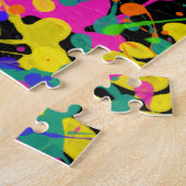 Spletters van verf van noordelijke lampjes legpuzzel (Zijkant)