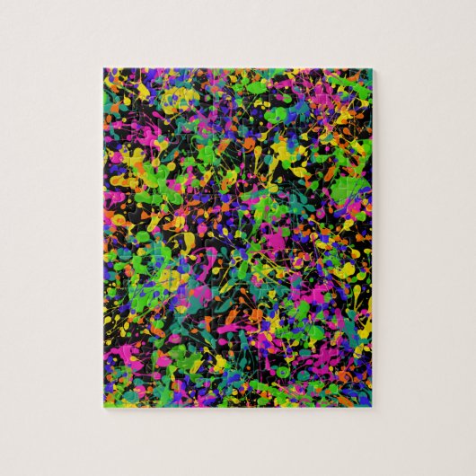 Spletters van verf van noordelijke lampjes legpuzzel (Verticaal)