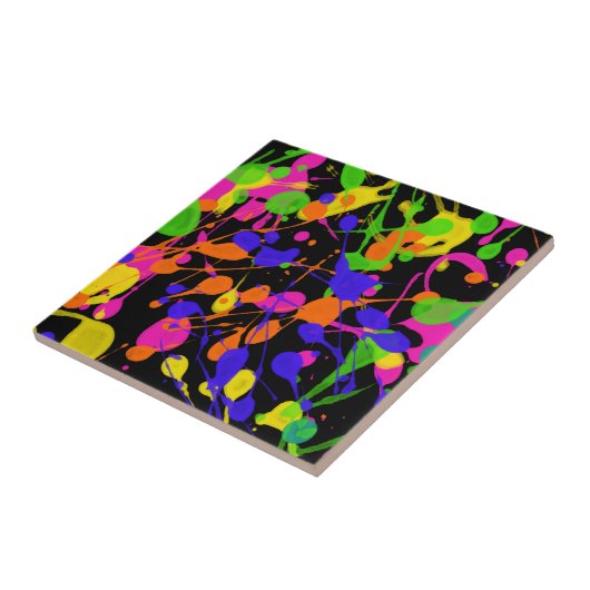 Spletters van verf van noordelijke lampjes tegeltje (Zijkant)