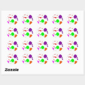 Spletters verven ronde sticker (Vel)