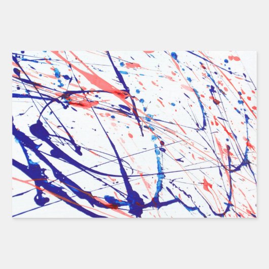 Spletters verven rood inpakpapier vel (Voorkant)