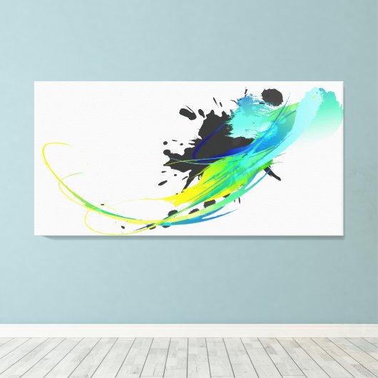 Spletters voor abstracte wolken verven canvas afdruk (Insitu (Houten vloer))