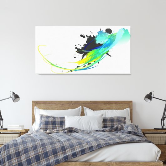 Spletters voor abstracte wolken verven canvas afdruk (Insitu (Slaapkamer))