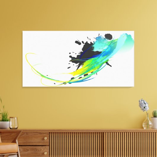 Spletters voor abstracte wolken verven canvas afdruk (Insitu (Woonkamer))