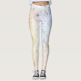 Spletters voor blauwe, gele en Oranje Waterverf Leggings