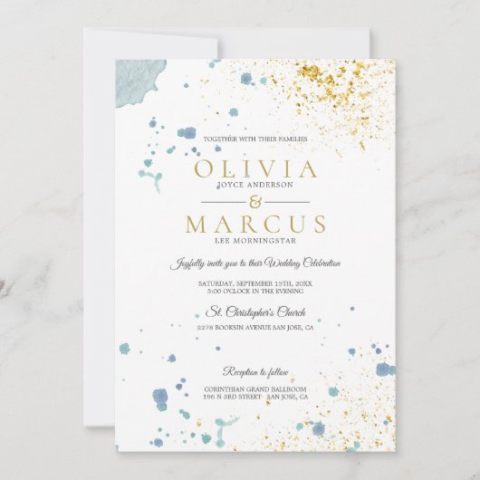 Spletters voor het binden van moderne blauwe en go kaart (Voorkant)