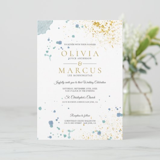 Spletters voor het binden van moderne blauwe en go kaart (Staand voorkant)