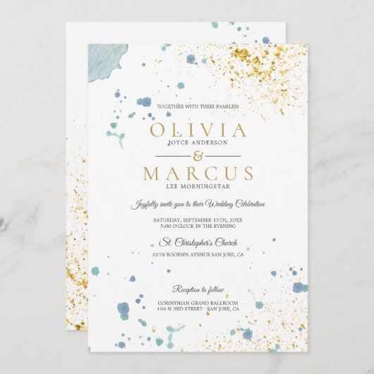 Spletters voor het binden van moderne blauwe en go kaart (Voorkant / Achterkant)