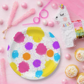 Spletters voor kleurrijke verf papieren bordje (Feest)