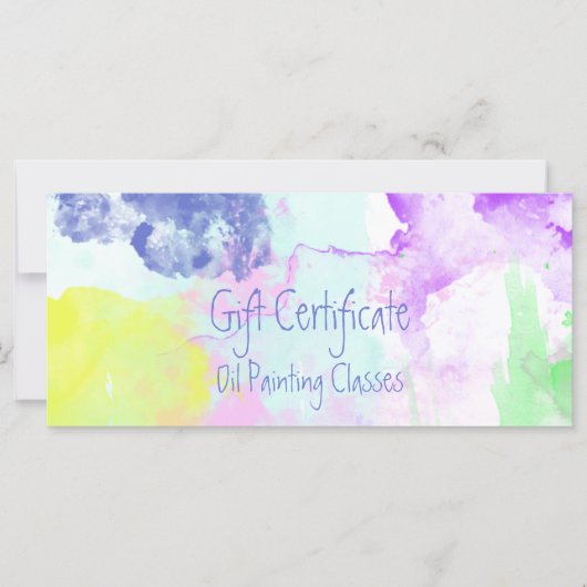 Spletters voor olieverf Cadeaucertificaat (Voorkant)
