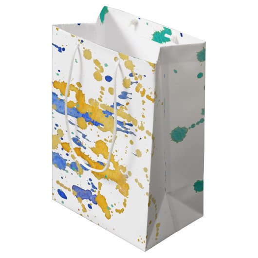 Spletters waterverf verven medium cadeauzakje (Voorkant Gekanteld)