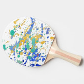 Spletters waterverf verven tafeltennisbatje (Zijkant)