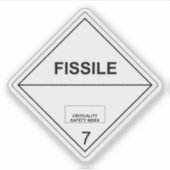 splijtbaar radioactieve materialen transporteren sticker (Voorkant)