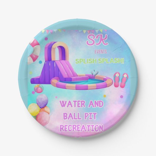 Splish Adventure Zone-thema Papieren Bordje (Voorkant)