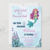 Splish Bash Zeemeermin Elke Leeftijd Verjaardag Kaart (Voorkant)