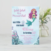 Splish Bash Zeemeermin Elke Leeftijd Verjaardag Kaart (Staand voorkant)