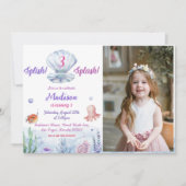 Splish Splash 3th Verjaardagsfeestfoto Kaart (Voorkant)