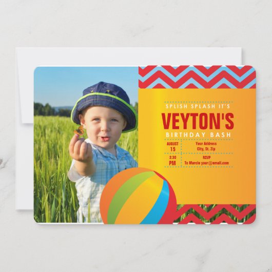 Splish Splash A Birthday Bash Uitnodiging (Voorkant)