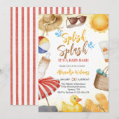 Splish Splash Baby Bash Baby shower Kaart (Voorkant / Achterkant)