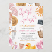 Splish Splash Baby Bash Girl Baby shower Kaart (Voorkant / Achterkant)
