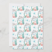 Splish Splash Baby Bash Ocean Fish Baby shower Kaart (Achterkant)