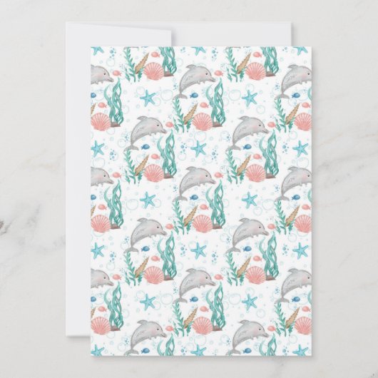 Splish Splash Baby Bash Ocean Fish Baby shower Kaart (Achterkant)