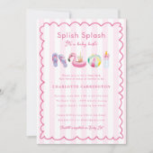 Splish Splash Baby Bash Pool Party Baby shower Kaart (Voorkant)