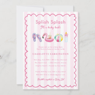 Splish Splash Baby Bash Pool Party Baby shower Kaart