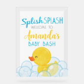 Splish Splash Baby Bash Rubber Duck Welkom Acryl Bord (Voorkant)