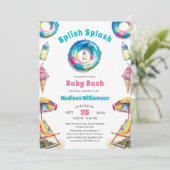 Splish Splash Baby Bash Summer Baby shower QR-code Kaart (Staand voorkant)