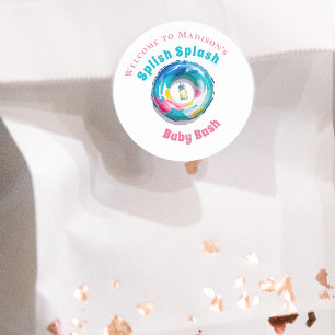 Splish Splash Baby Bash Summer Baby shower Welkom Ronde Sticker