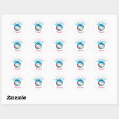 Splish Splash Baby Bash Summer Baby shower Welkom Ronde Sticker (Vel)