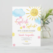 Splish Splash Baby shower uitnodiging (Staand voorkant)