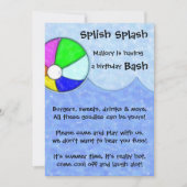Splish Splash Bash Birthday Party Invite Kaart (Voorkant)