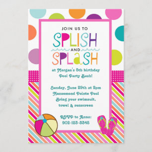 Splish Splash Bash (roze) Kaart