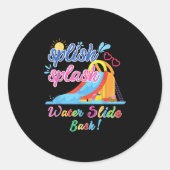 Splish Splash Bash Waterslide Zomerzwembad Verjaar Ronde Sticker (Voorkant)