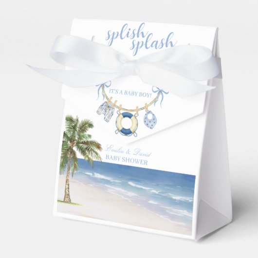 Splish Splash Beach Baby Shower Favor Box Bedankdoosjes (Voorkant Zijde)