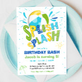 Splish Splash Birthday Bash Boy Pool Party Kaart