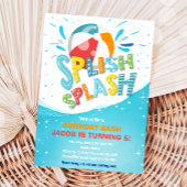 Splish Splash Birthday Bash Boy Pool Party Kaart