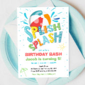 Splish Splash Birthday Bash Boy Pool Party Kaart