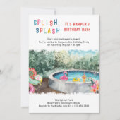 Splish Splash Birthday Bash Kinder waterpartij Kaart (Voorkant)