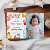 Splish Splash Birthday Bash Meisje Zwembad Party F Kaart